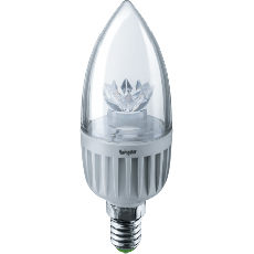 Лампа светодиодная LED 7Вт Е14 230В 4000К NLL-C37-7-230-4K-E14-CL свеча прозрачная