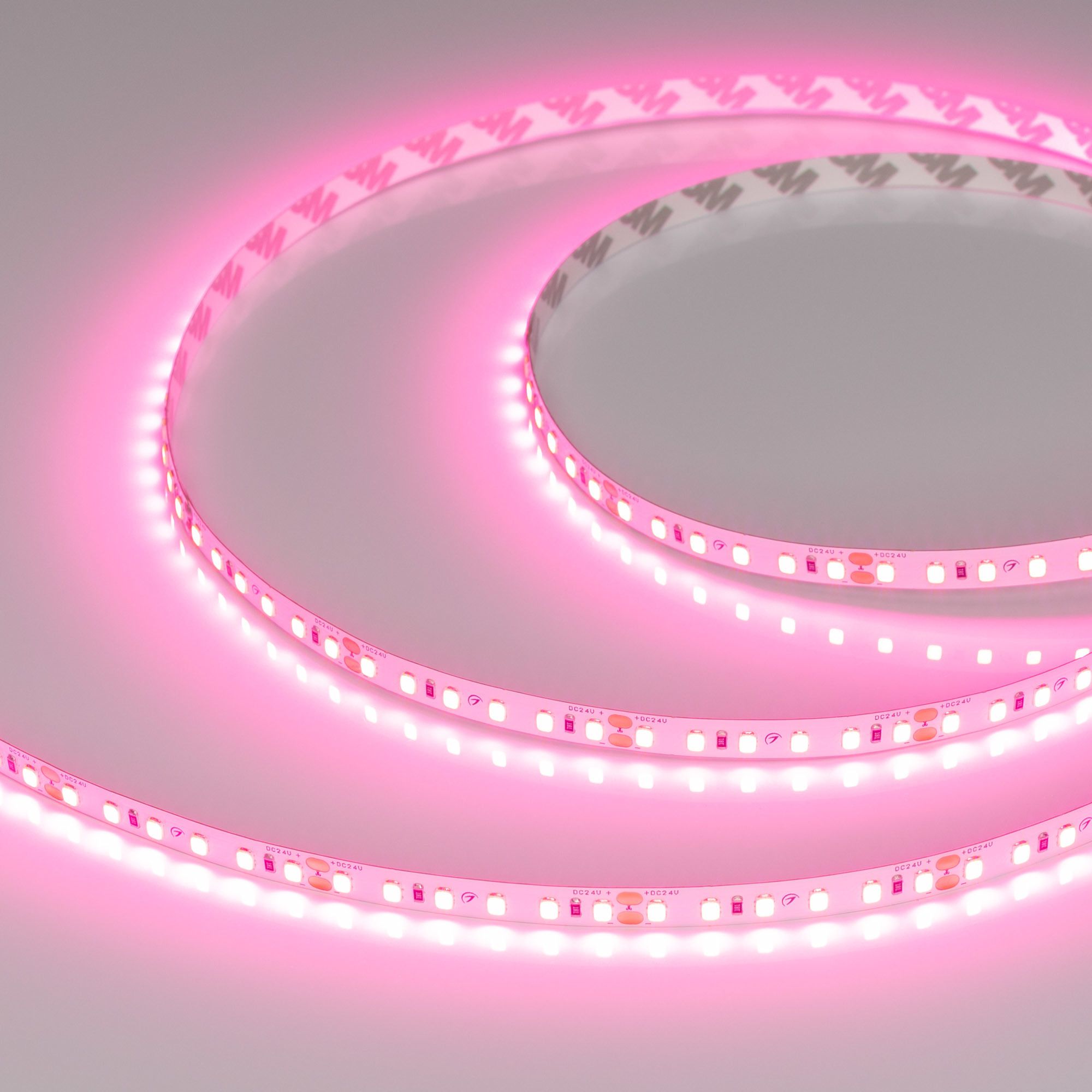 Светодиодная лента RT-A120-8mm 24V Pink (9.6 W/m, IP20, 2835, 5m) (Arlight, -) лента атласная горошек 40 мм × 23 ± 1 м розовый 004