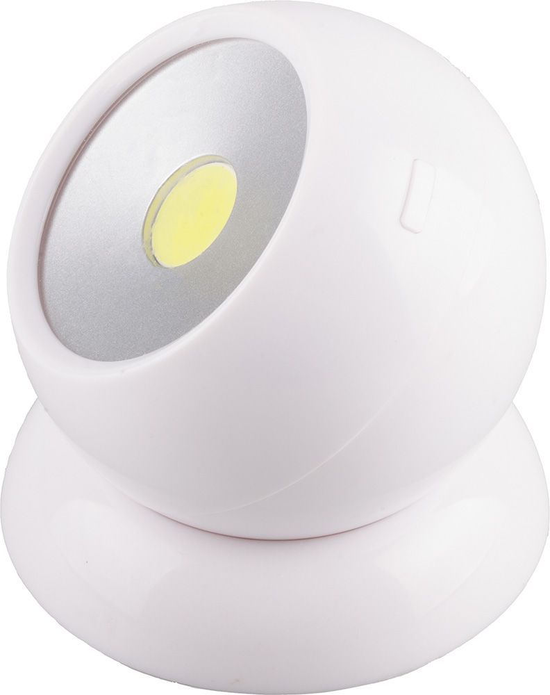Светодиодный поворотный светильник 1LED 3W (3*AAA в комплект не входят), 75*80мм, белый, FN1209, цвет дневной