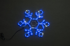 LED-XM(FR)-2D-CK022-B-24&quot;-B-F(W) Синяя Снежинка 60,5х52см с белыми Flash LED