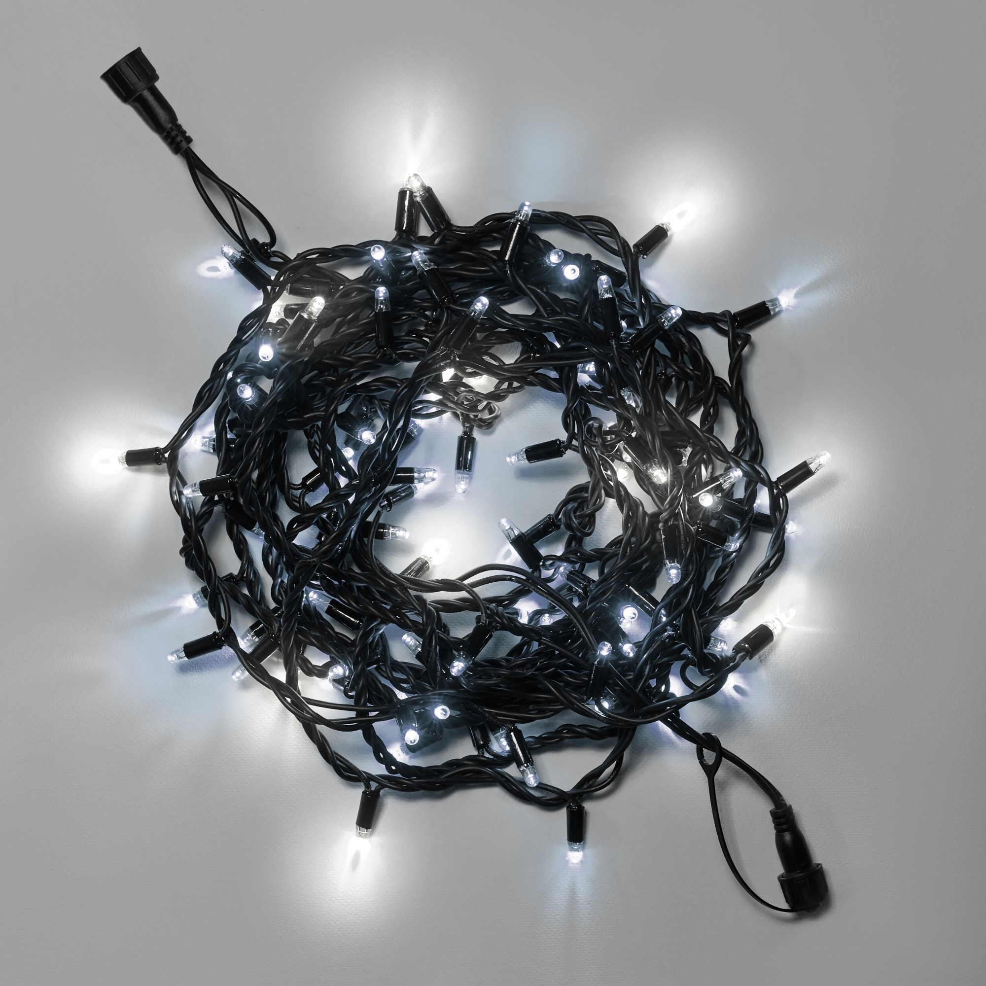 Светодиодная гирлянда INOXHUB Нить 10м 100 LED соединяемая с мерцанием 24В IP65 чёрный резиновый провод 33мм БЕЛАЯ 3960₽