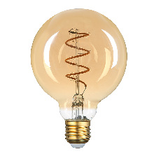 Лампа светодиодная GLS Золотая спираль GLDEN-G95SS-8-230-E27-2700, золотая, E27, 2700 К, 661405