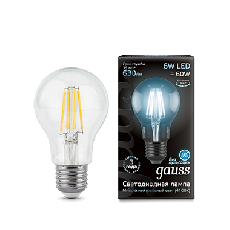 Gauss LED Filament A60 E27 6W 4100К 1/10/51