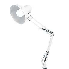 Светильник настольный под лампу E27, max 60W, 230V на струбцине, белый, DE1430