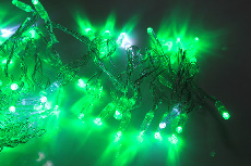 LED-PLS-100-10M-240V-G/C-F(W)-W/O,Зеленый/белый флэш на прозр. пр., соед.(без шнура) С КОЛПАЧКОМ