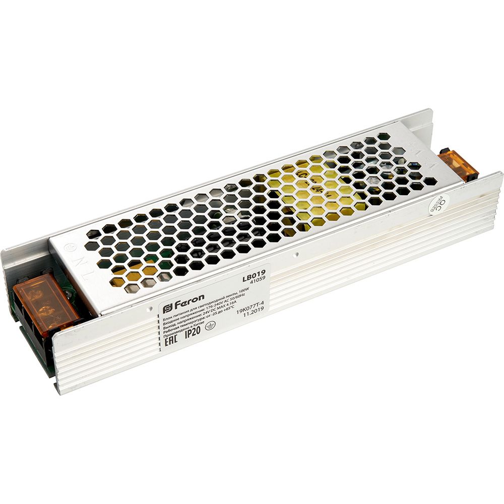 Трансформатор электронный для светодиодной ленты 100W 24V (драйвер), LB019 трансформатор электронный для трековых светильников 100w 48v драйвер lb048