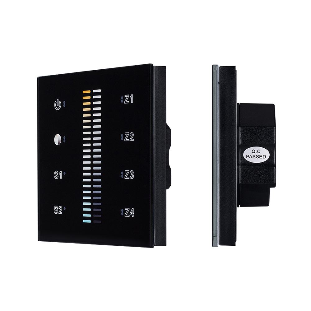 Панель Sens SR-2830B-AC-RF-IN Black (220V,MIX+DIM,4зоны) (Arlight, IP20 Пластик, 3 года) разъем прикуривателя на панели врезной чёрный aes1118sp111