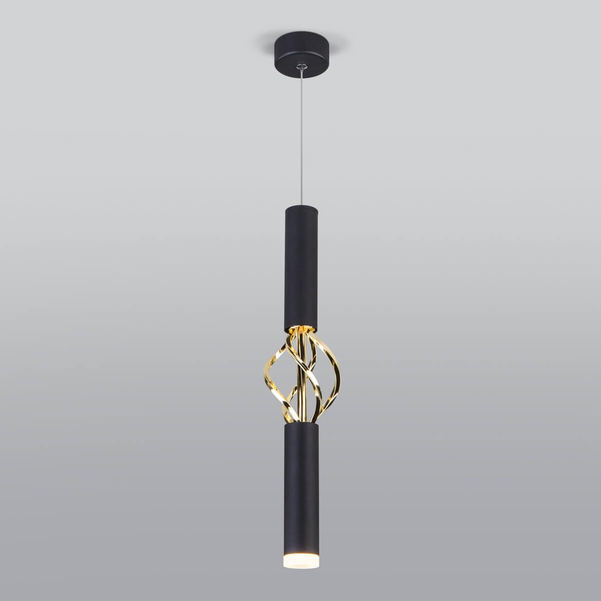 Подвесной светодиодный светильник Eurosvet Lance 50191/1 LED черный/золото светодиодный спот elektrostandard fant r led чёрный золото mrl led 1113 4690389168390