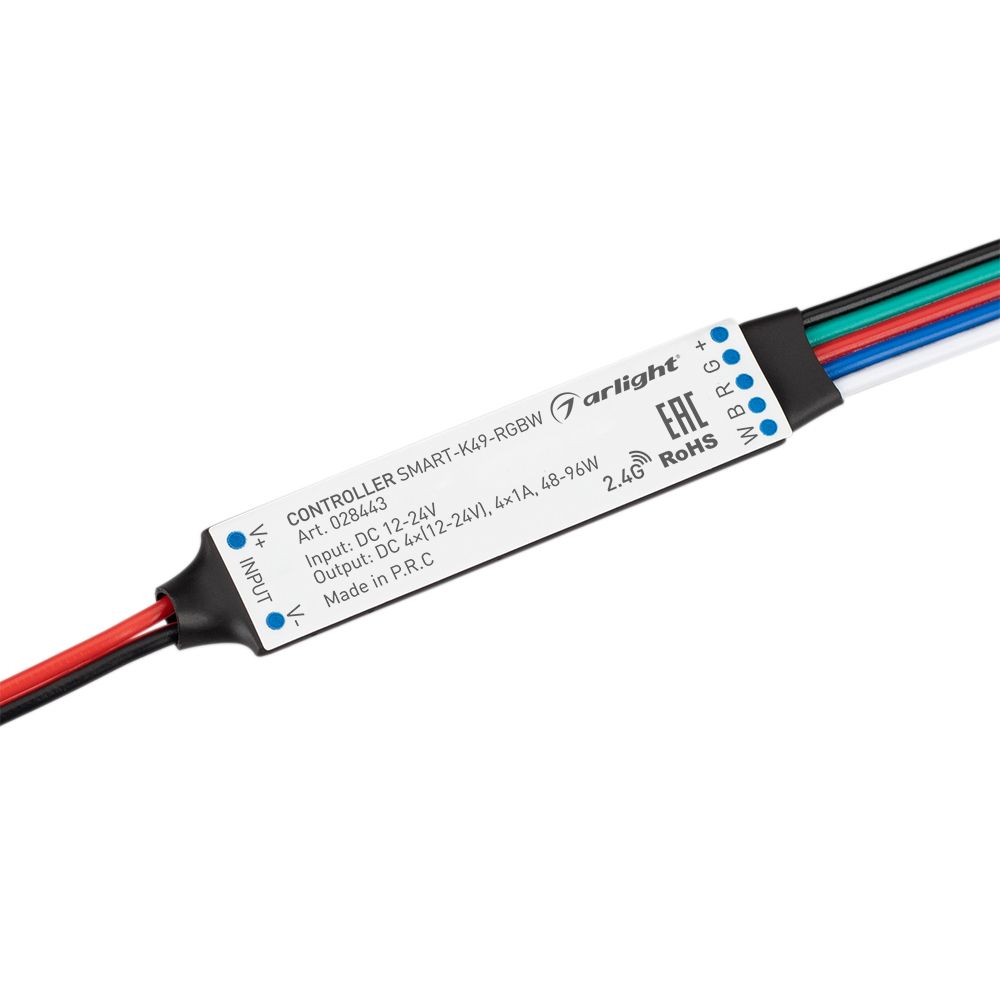 Контроллер SMART-K49-RGBW (12-24V, 4x1A, 2.4G) (Arlight, IP20 Пластик, 5 лет) контроллер hx 806sb 2048 pix 12 24v sd card wifi arlight
