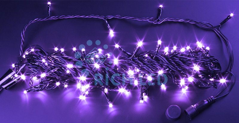 

Светодиодная гирлянда 100 LED, 4.8 Ватт, IP54, для улицы и помещения, провод черный, Свечение: постоянное, RL-S10C-24V-B/V, RL-S10C-24V-B/V