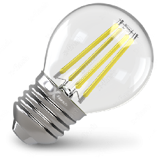 Светодиодная лампа филамент E27 FL P45 4W 220V, 48021