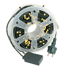 Светодиодная гирлянда на бобине Feron CL98 линейная 50м + 3м 230V 2700К, c питанием от сети, зеленый шнур