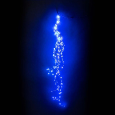Гирлянда Роса "Конский Хвост" 1,5м Синяя, 12В, 350 LED, Провод Прозрачный Проволока, IP67