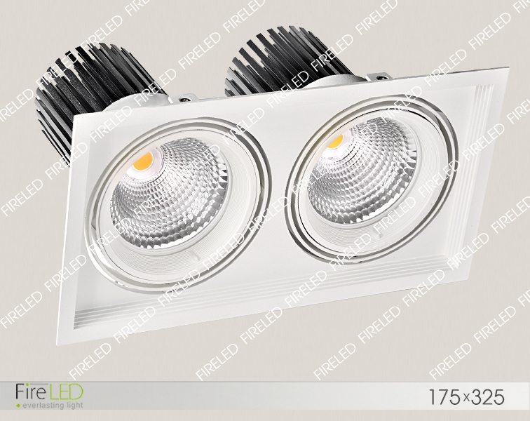 

Карданный светодиодный светильник 220 Вольт, 100 Ватт, 12/24/38/60, IP20, FLED-DL 002-50x2-WH-3000К, FLED-DL 002-50x2-WH-3000К