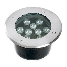 Светодиодный светильник тротуарный (грунтовый) Feron SP2803, 10W, AC12V, низковольтный, 3000К, металлик, 160*H90mm, вн.диаметр: 110mm, IP67