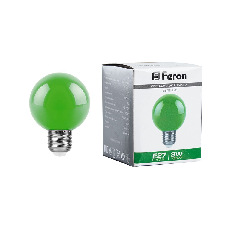 Лампа светодиодная, (3W) 230V E27 зеленый G60, LB-371