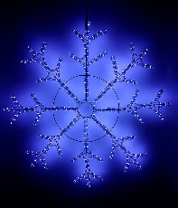 Светодиодная Снежинка «Зимняя Классика» Ø1,1м Синяя, Дюралайт на Металлическом Каркасе, IP54
