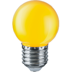 Лампа светодиодная LED 1Вт Е27 230В желтый NLL-G45-1-230-Y-E27 шарик цветной