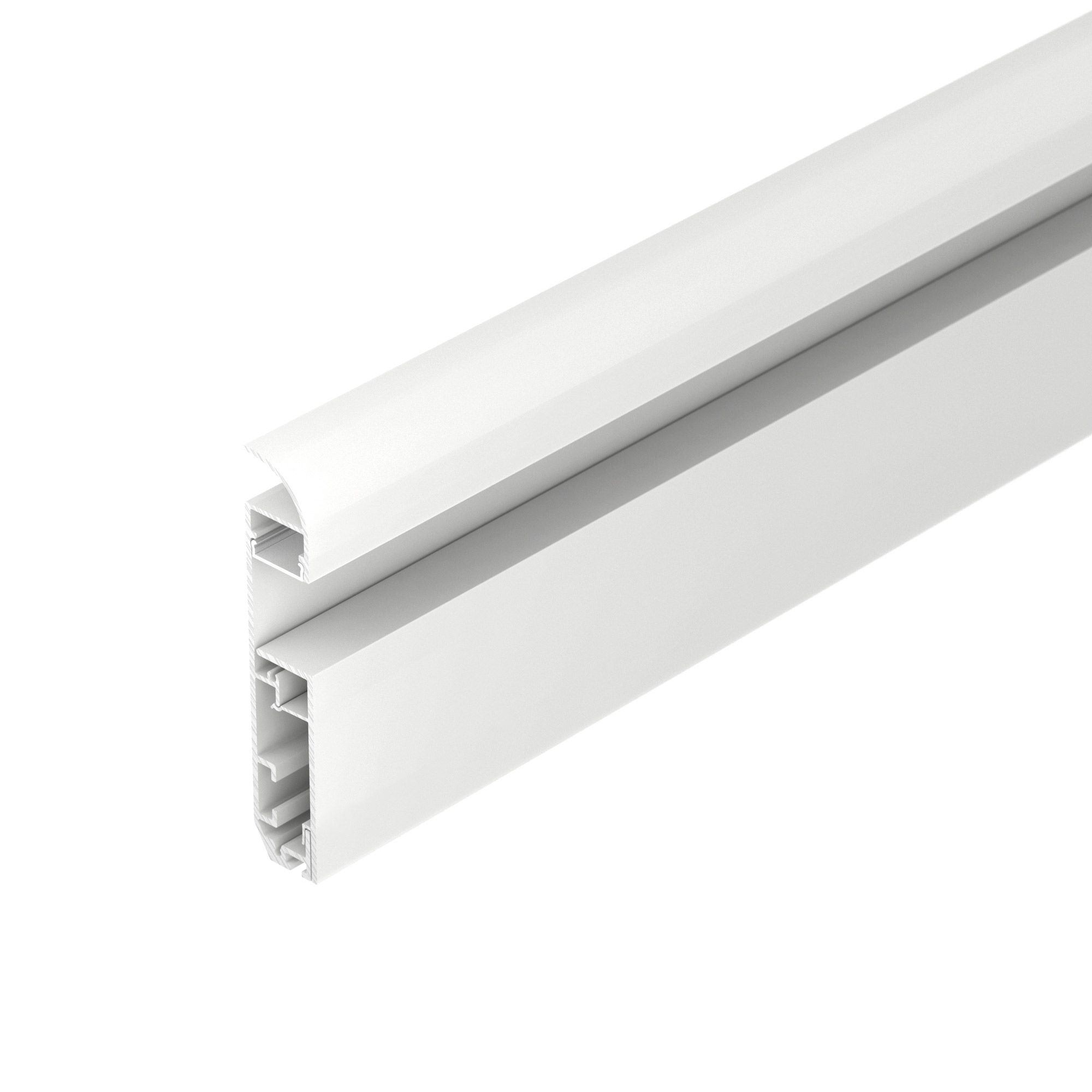 Профиль PLINTUS-H80-2000 WHITE (Arlight, Алюминий) наличник с кабель каналом 2200x70x10 мм белый