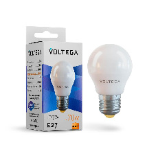 Лампа светодиодная Voltega E27 7W 2800К матовая VG2-G45E27warm7W 7052