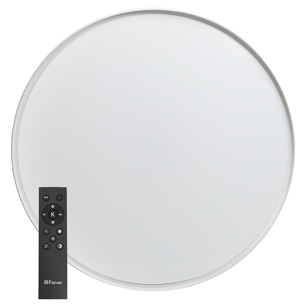 Светодиодный управляемый светильник Feron AL6230 “Simple matte” тарелка 80W 3000К-6500K белый светодиодная панель feron al2154 встраиваемая армстронг 40w 6500k белый эпра в комплекте