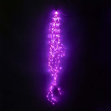 Гирлянда Роса "Конский Хвост" 2,5м Розовая, 24В, 700 LED, Провод Прозрачный Проволока, IP67