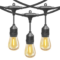 Гирлянда "Белт-лайт" Gen-Beltlight-W-10M-20E27-IP65 Black (Шаг 50см/8A/2*0,5mm2+3m шнур)