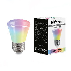 Лампа светодиодная, (1W) 230V E27 RGB C45, LB-372 матовый плавная сменая цвета