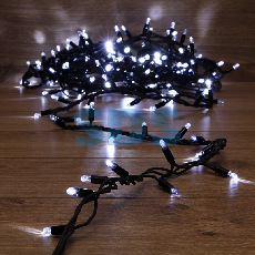 Гирлянда модульная «Дюраплей LED» 10 м,  200 LED,  черный каучук,  цвет свечения белый с эффектом мерцания NEON-NIGHT
