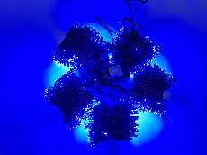 LED-PLS-200*5-20M*5-24V-B/BL-F(B) Flash LED гирлянда Спайдер 5*20м 24V, синие LED/черный провод