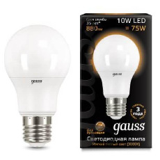 Лампа светодиодная Gauss E27 10W 3000K матовая 102502110