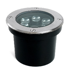 Светодиодный светильник тротуарный (грунтовый) Feron SP2802, 6W, AC12-24V, низковольтный, 4000К, металлик, D120*H90mm, вн.диаметр: 90m, IP67