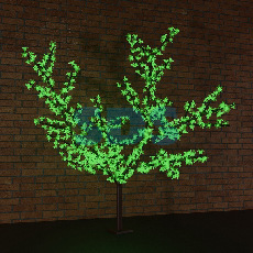 Светодиодное дерево "Сакура", высота 2,4м, диаметр кроны 2,0м, зеленые светодиоды, IP65, понижающий трансформатор в комплекте, NEON-NIGHT