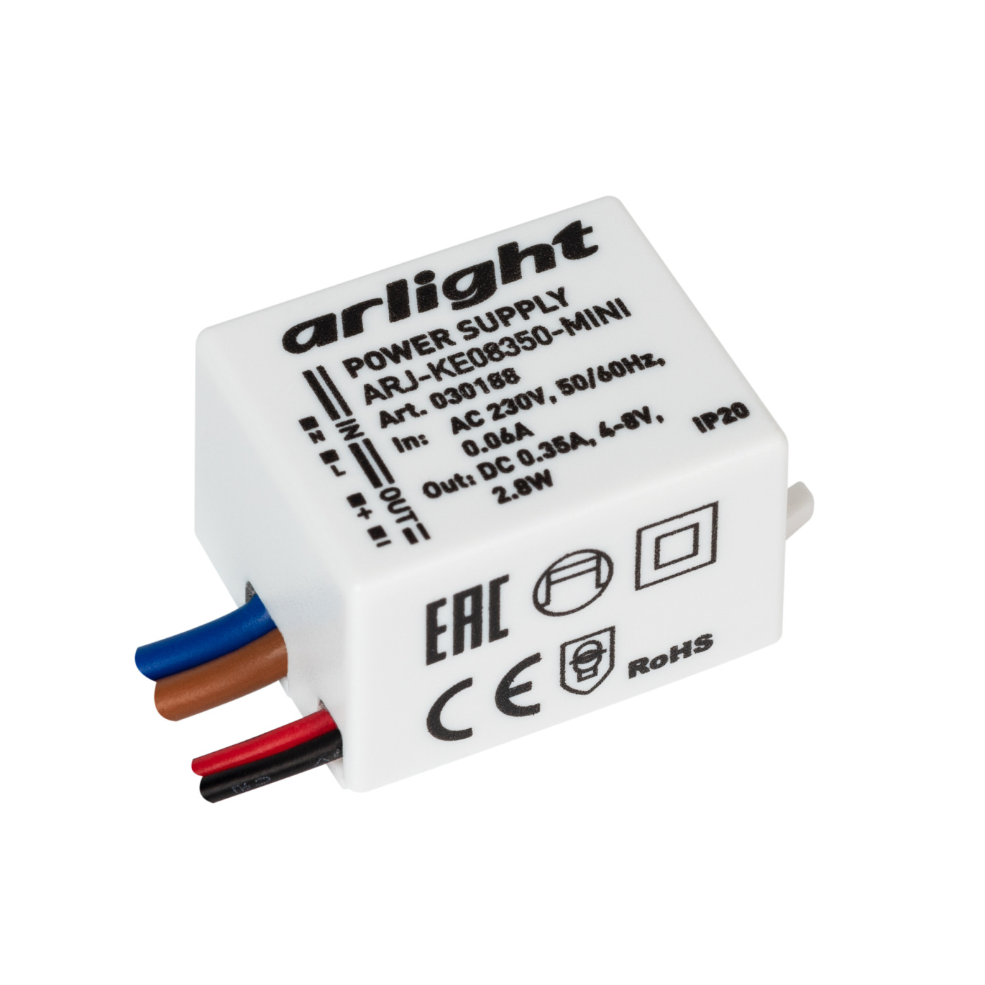 Блок питания ARJ-KE08350-MINI (2.8W, 350mA) (Arlight, IP20 Пластик, 5 лет) лента светодиодная 5м адаптор gls 2835 60 4 8 12 ip20 pro 6 5 kit 500422