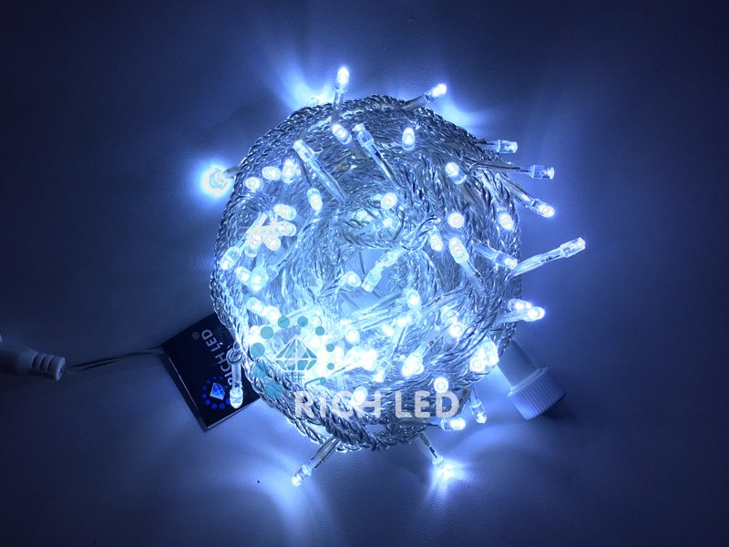 

Светодиодная гирлянда 100 LED, IP54, для улицы и помещения, провод Прозрачный, Свечение: постоянное, RL-S10C-220V-T/W, RL-S10C-220V-T/W