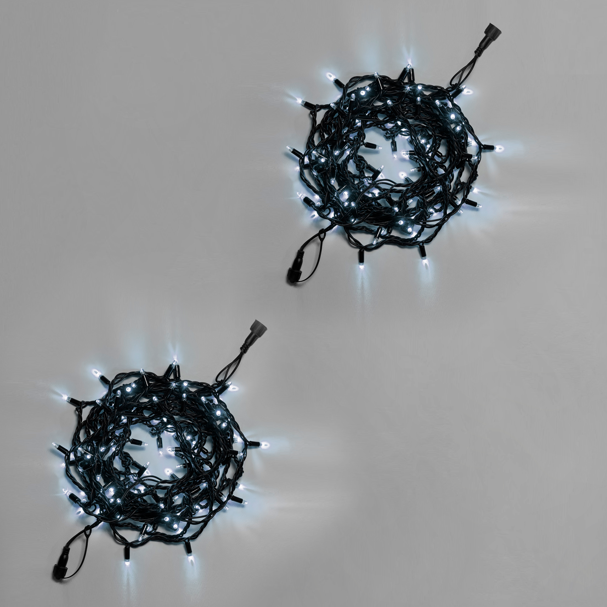 Нить 10м 100 LED соединяемая 220В IP65 чёрный резиновый провод 33мм БЕЛАЯ 3320₽