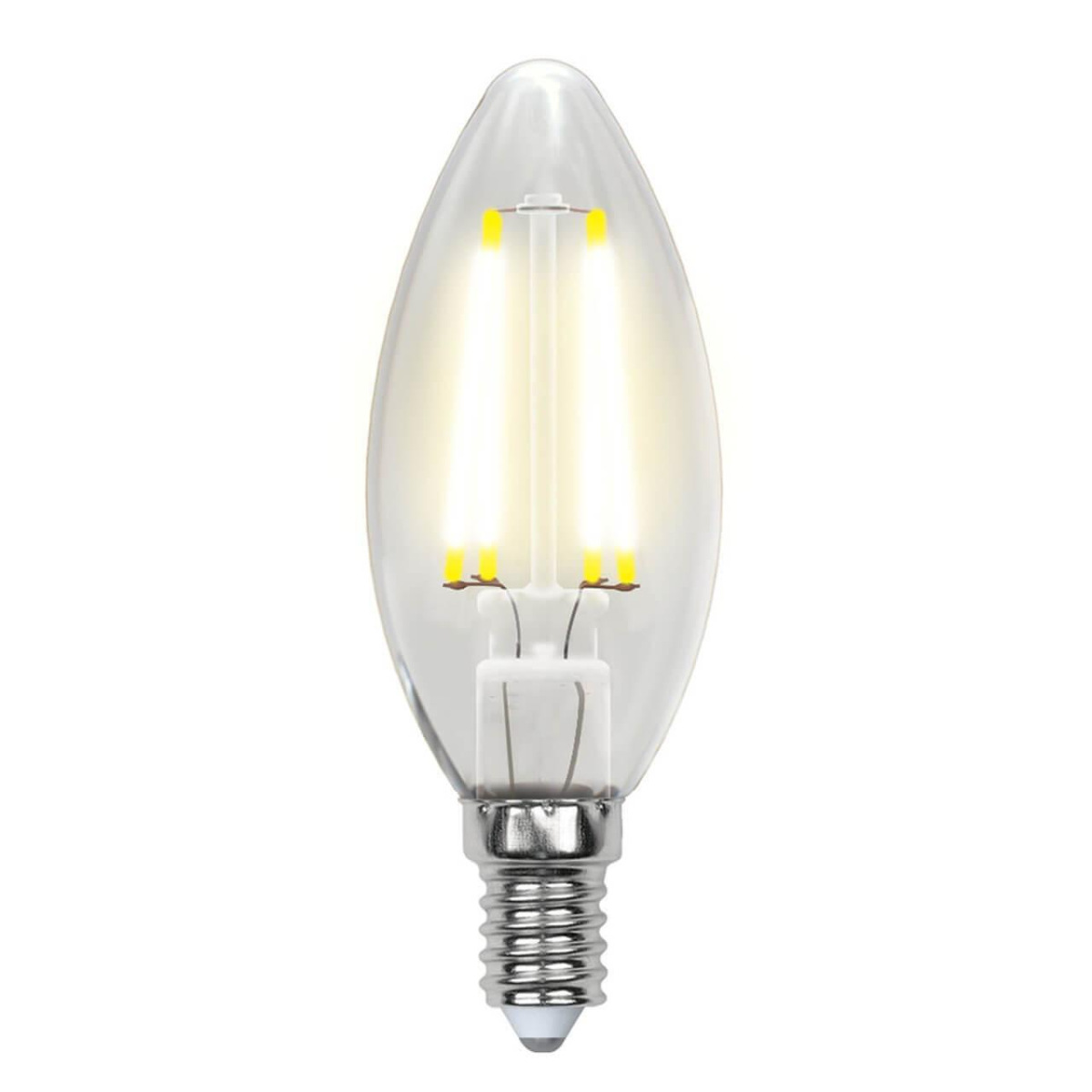 

Лампа светодиодная филаментная Uniel E14 6W 4000K прозрачная LED-C35-6W/NW/E14/CL GLA01TR UL-00002198, LED-C35-6W/NW/E14/CL GLA01TR
