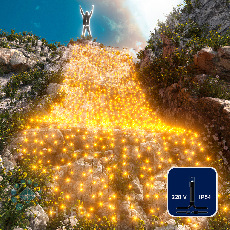 Светодиодная занавеса 1800 LED, 118 Ватт, IP54, для улицы и помещения, провод черный, Свечение: постоянное, RL-C2*9-B/Y