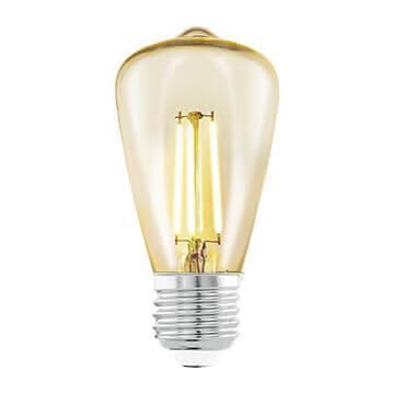 Купить Лампа светодиодная филаментная Eglo E27 3, 5W 2200К янтарь 11553
