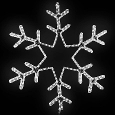 Светодиодная Снежинка Ø0,8м Белая, Дюралайт на Металлическом Каркасе, IP54, LC-13055