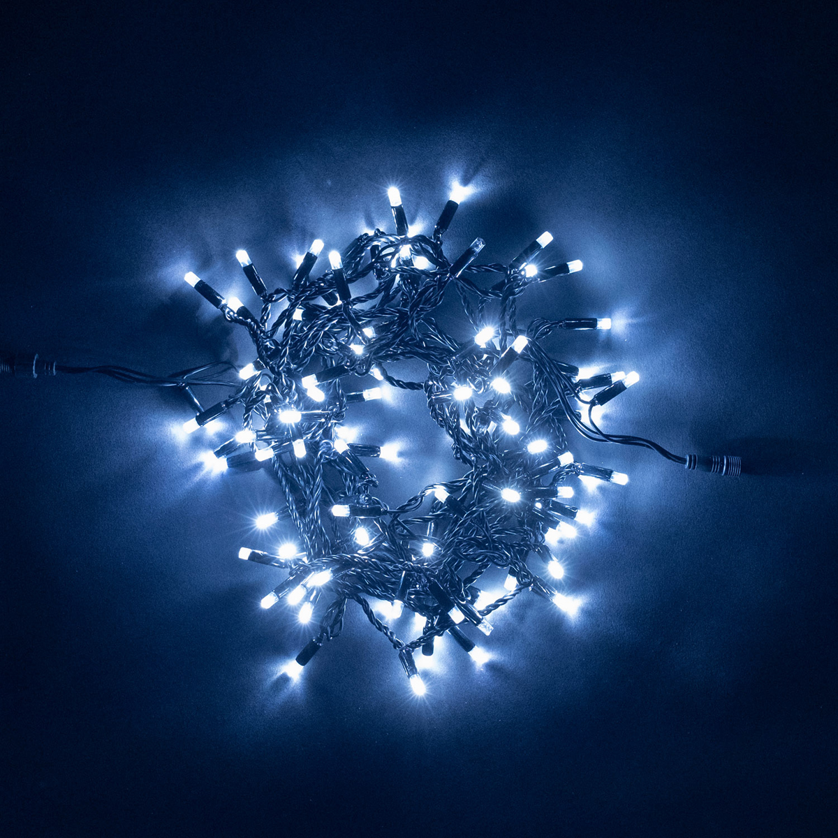 

Гирлянда Нить с Колпачком 10м Белая 220В, 100 LED, Провод Черный ПВХ, IP65, PST100CAP-11-2W