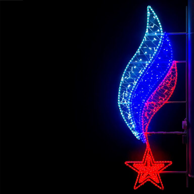 Светодиодная Консоль Звезда с Российским Флагом 60 х 200 см Триколор 220В 33590₽