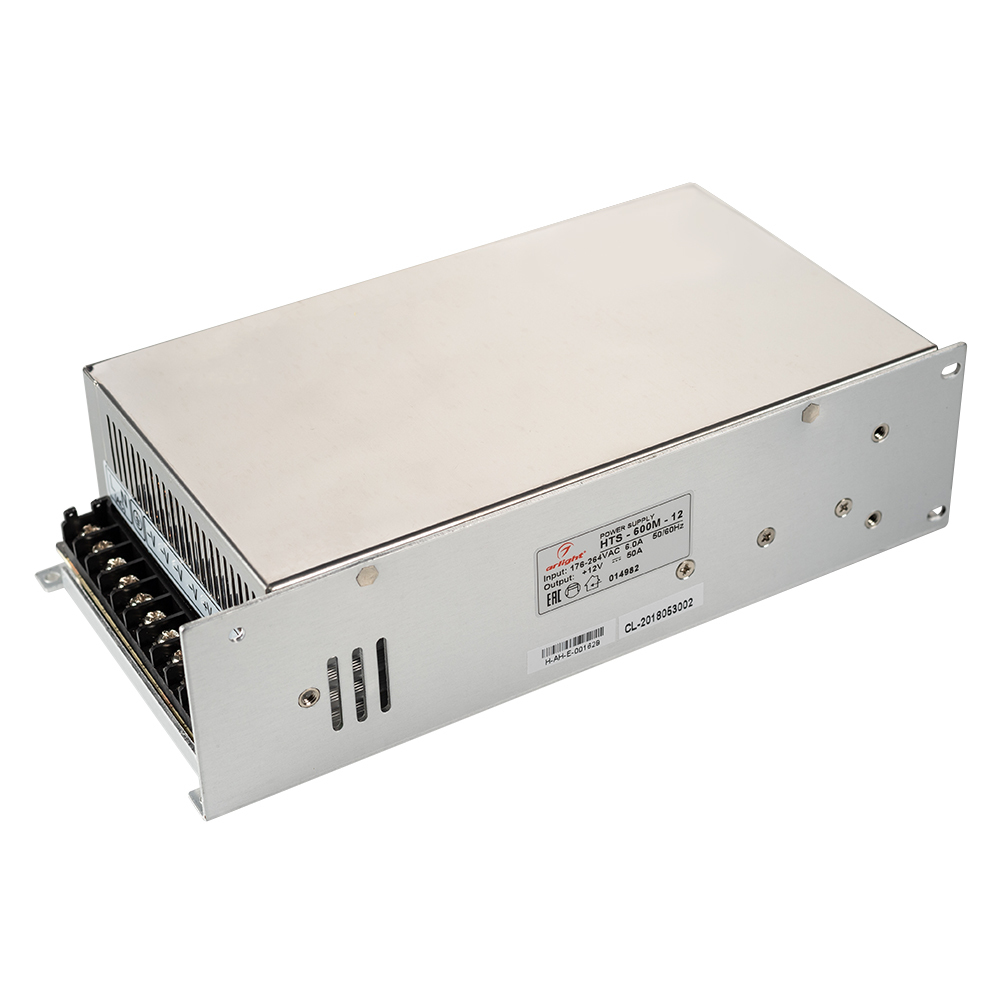 Блок питания HTS-600M-12 (12V, 50A, 600W) (Arlight, IP20 Сетка, 3 года) блок питания cooler master 600w elite v4 mpe 6001 acabn eu