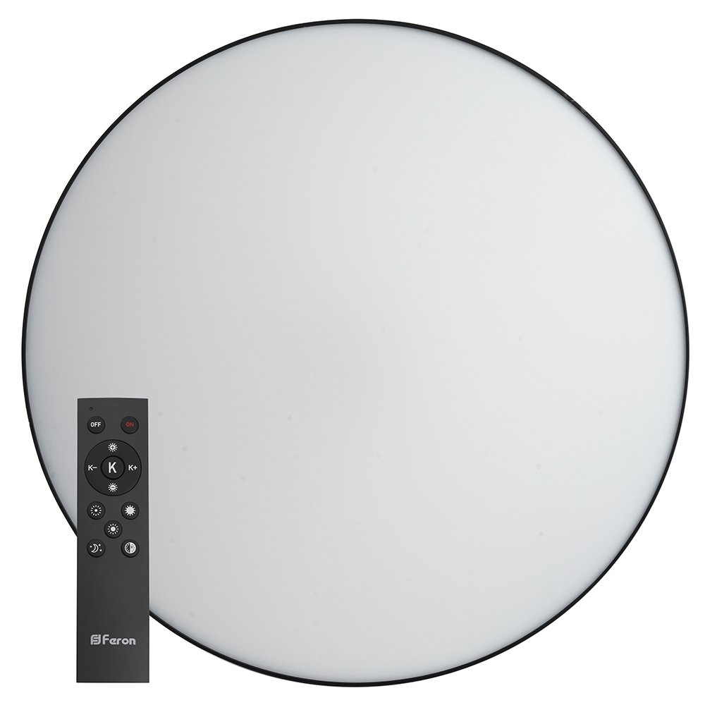 Светодиодный управляемый светильник Feron AL6200 “Simple matte” тарелка 165W 3000К-6500K черный светодиодный управляемый светильник накладной feron al5880 80w 3000к 6500k 41694