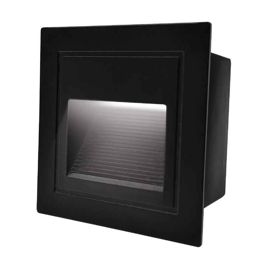 Светильник для ступеней 3Вт 5000К Металл Черный Квадрат General GSTL-S1-3BT-5K 707₽