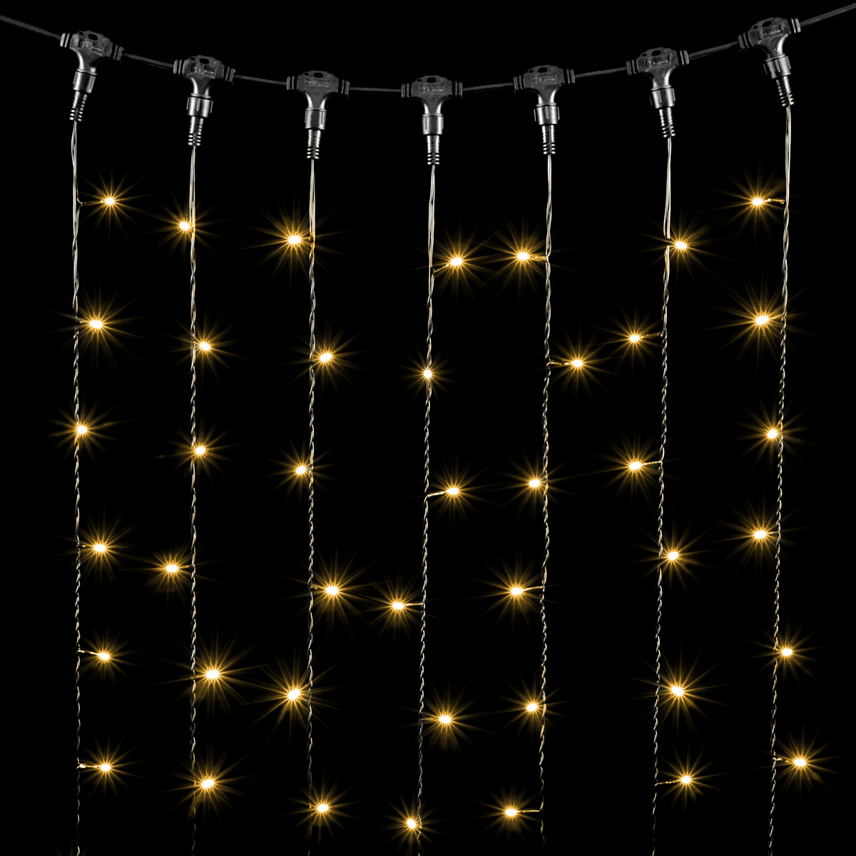 

Гирлянда Занавес 1 x 6 м Тепло-Белый 220В, 600 LED, Провод Черный ПВХ, IP54, PCL601-11-2WW