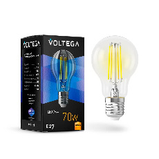 Лампа светодиодная Voltega E27 7W 2800K прозрачная VG10-A60E27warm7W-F 7140