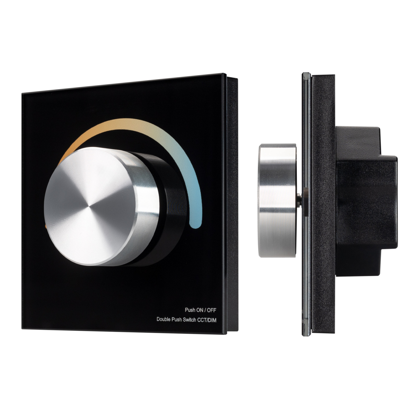 Панель SMART-P2-MIX-G-IN Black (3V, Rotary, 2.4G) (Arlight, IP20 Пластик, 5 лет) набор для крепления стеклянной дверки двустворчатой 90 мм пластик чёрный