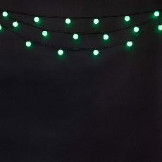 Гирлянда «Шарики» 5м Зеленая, Диаметр Шарика 40мм, 20 LED, Провод Черный Каучук, IP54