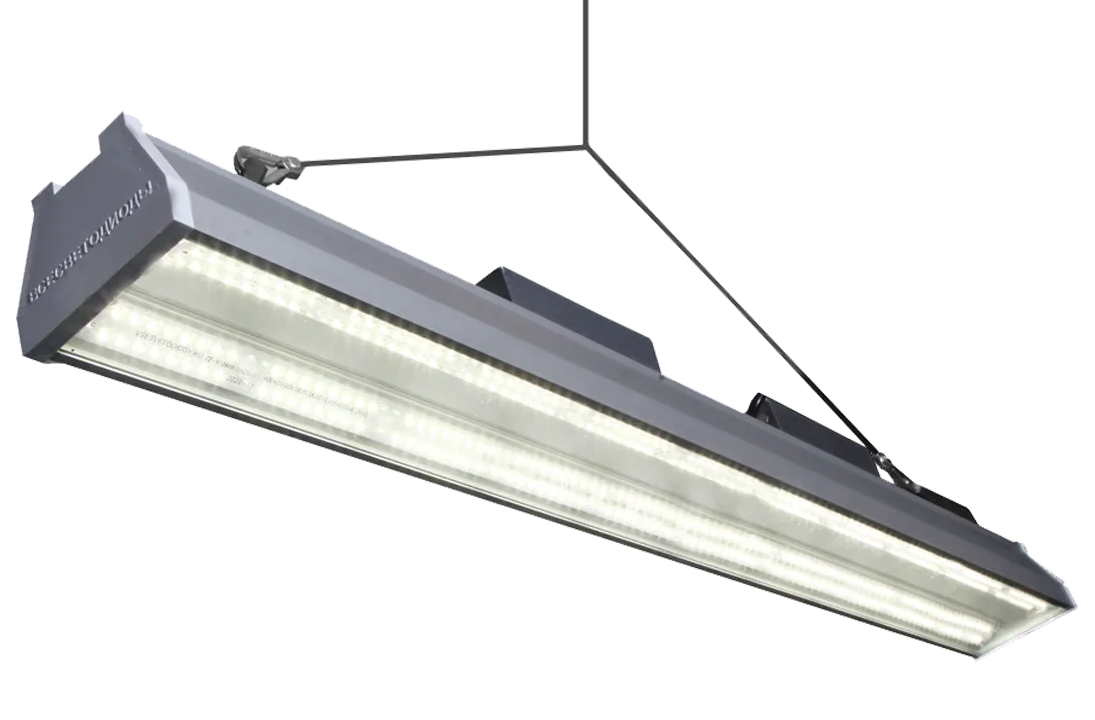 Светильник ПОЛЮС VS403 100W-13500Lm 5000-5500К ОПАЛ IP65 на тросовом подвесе 9360₽